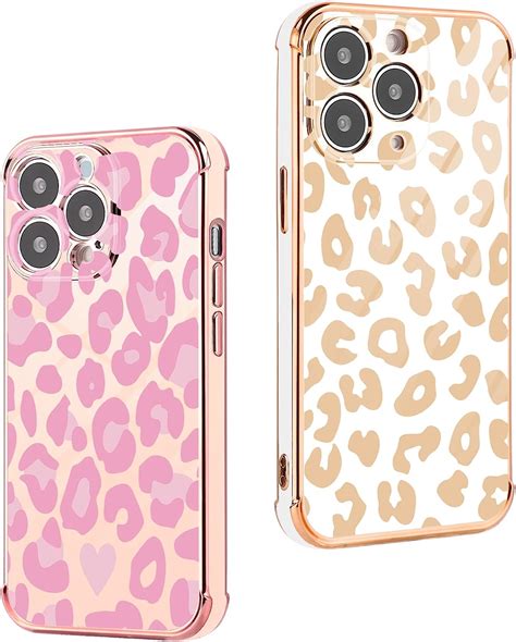 Funda y cubierta de silicona con estampado de leopardo 2 en 1 .